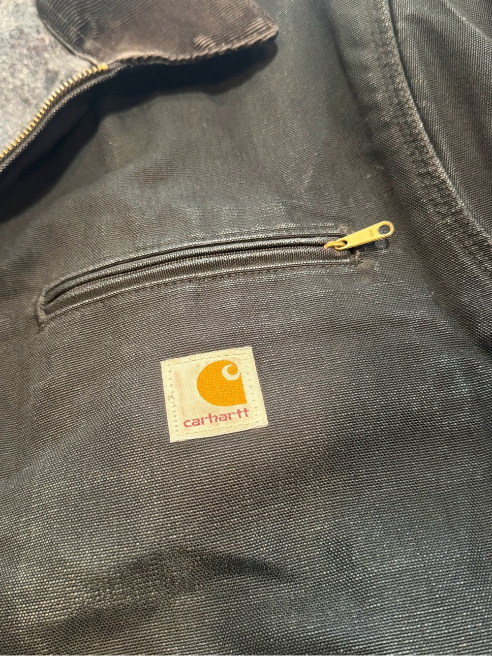 Vintage Carhartt Detroit Jacket J001 Black Made in USA Union Made Men's L 25th - Picture 11 of 15
